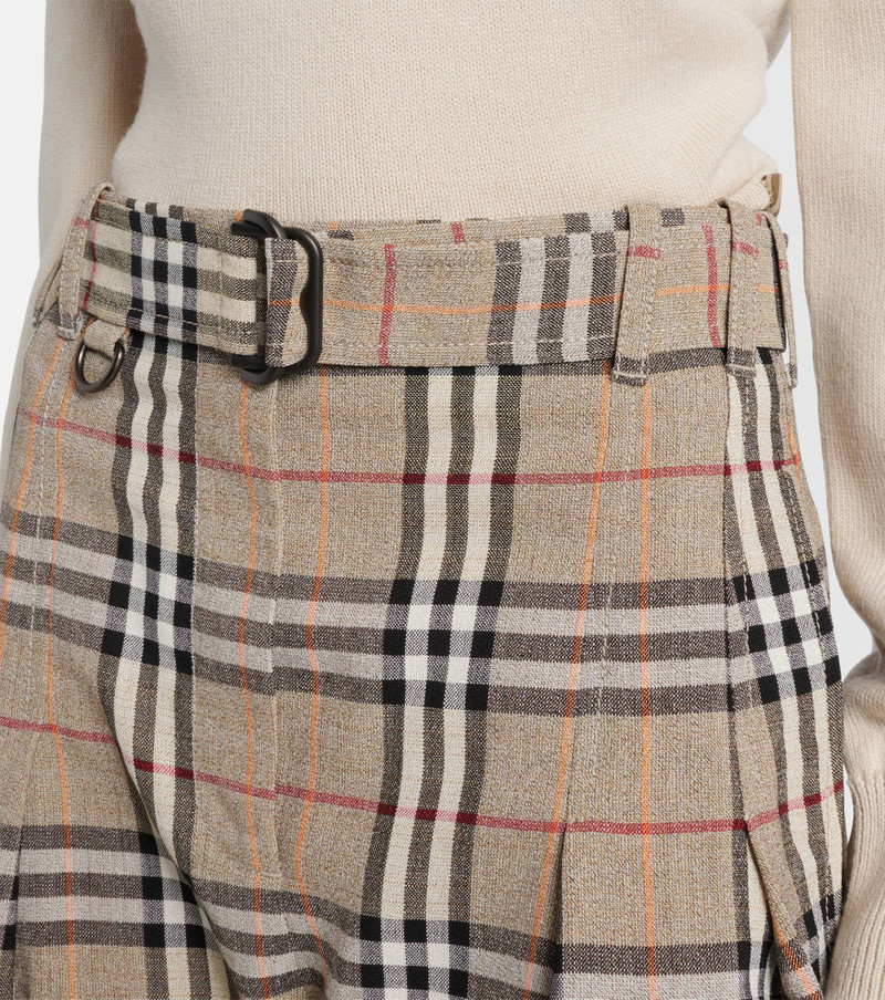 Burberry Check belted wide-leg pants 4