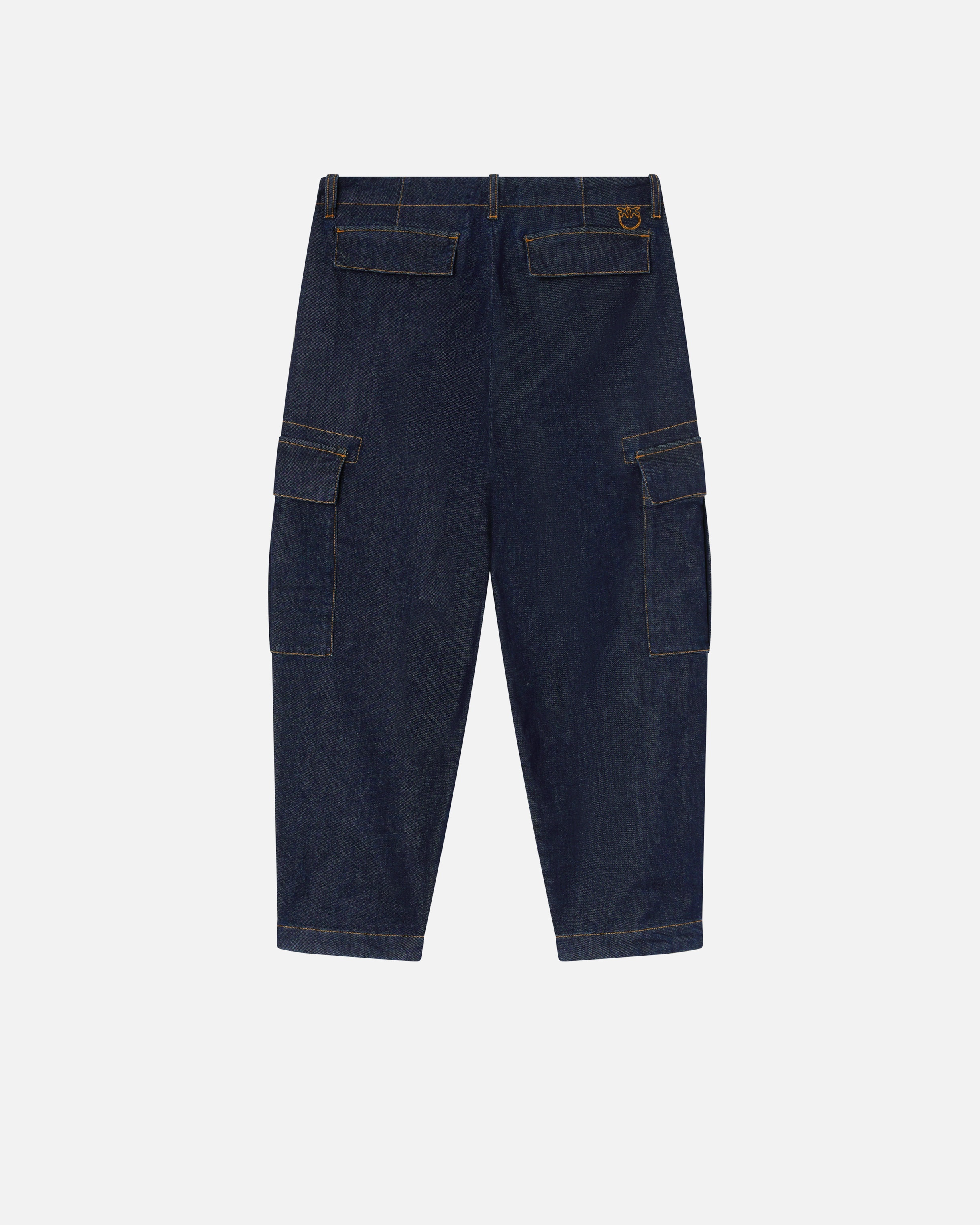 DARK BLUE CARGO JEANS WITH MAXI POCKETS - 6
