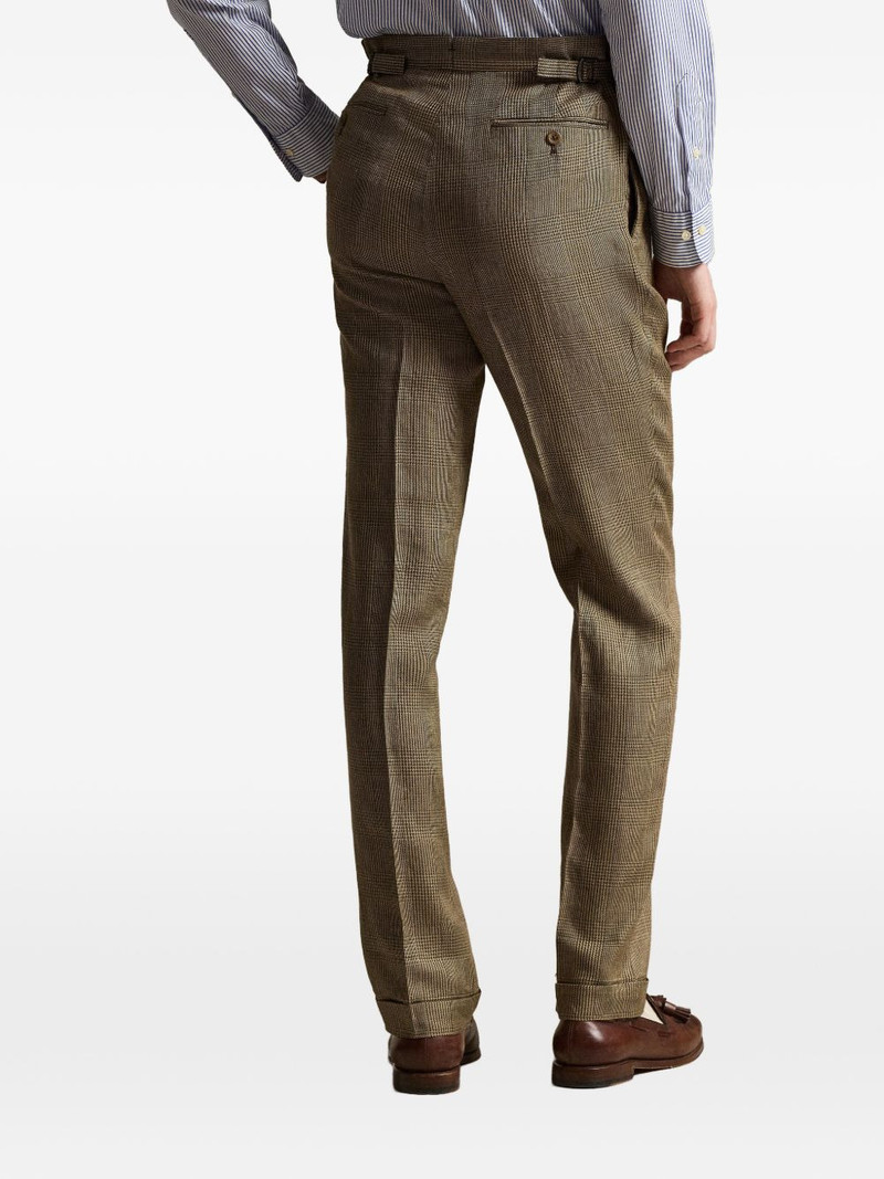 Glen-plaid pleated trousers 4