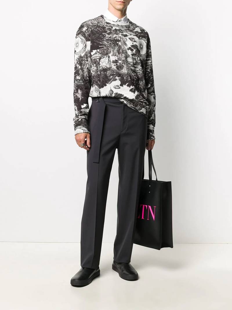 Valentino belted tailored cut trousers outlook