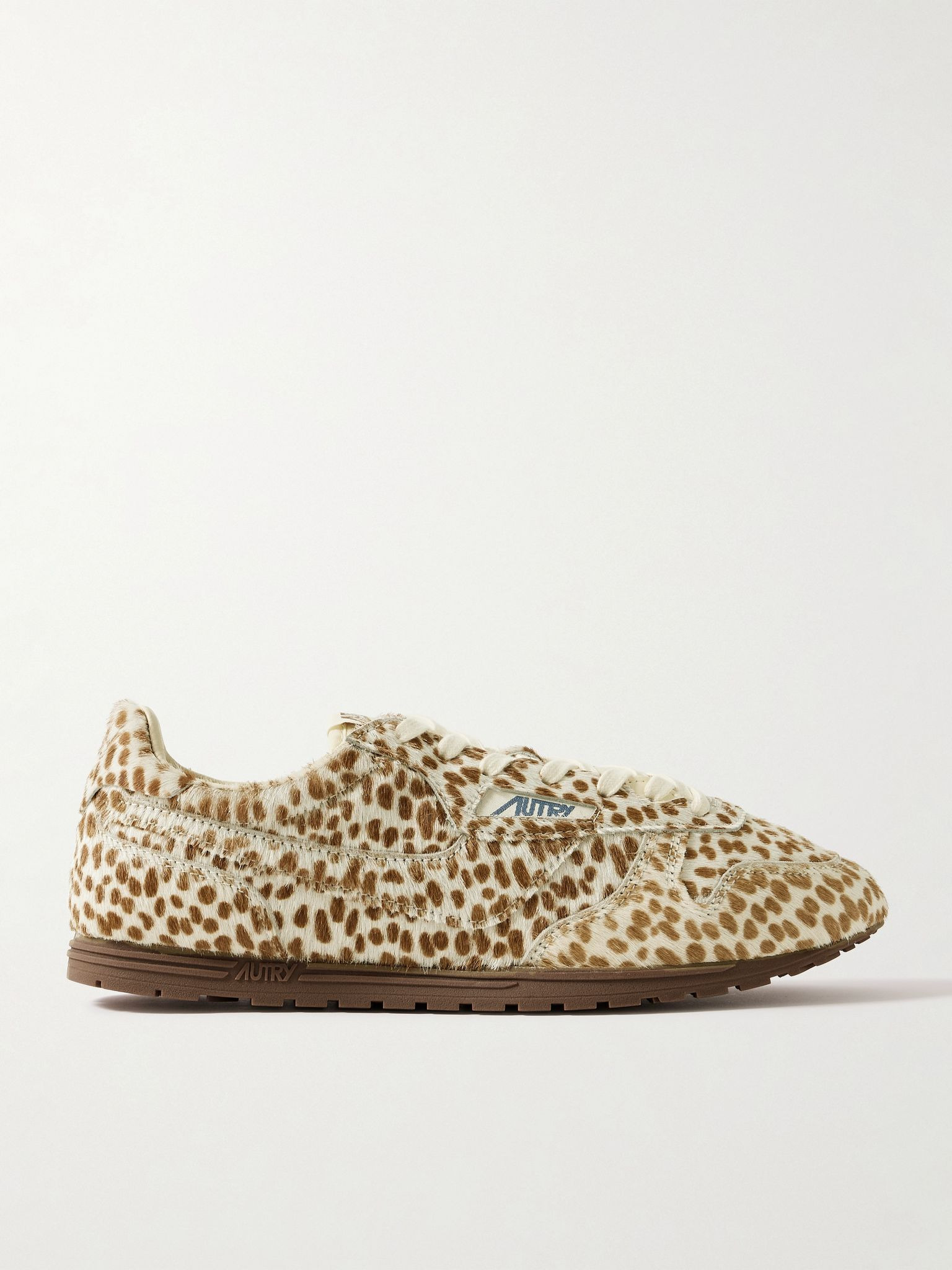Windspin Cheetah-Print Pony Hair Sneakers Cream - 1
