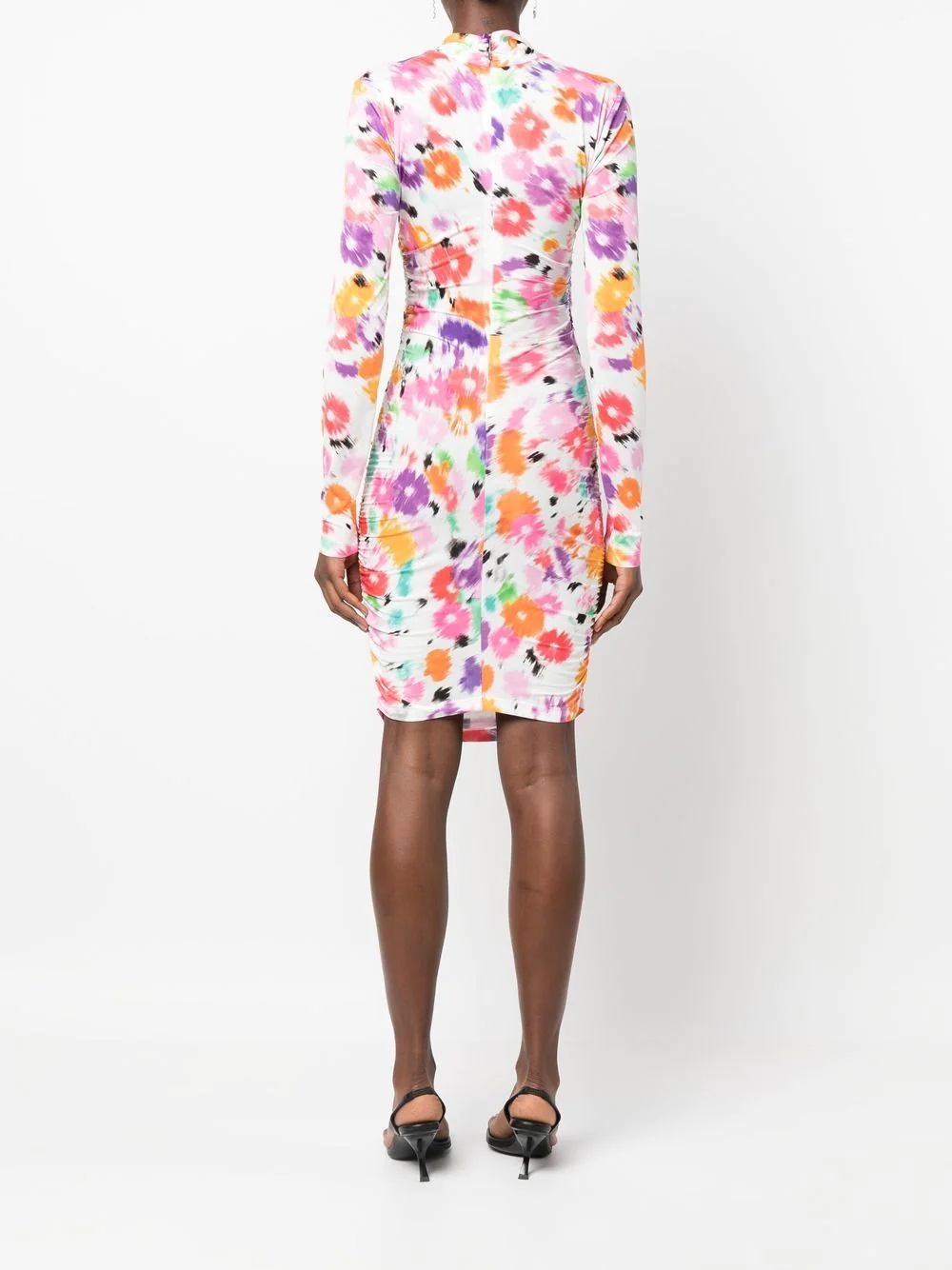 abstract floral-print midi dress - 4