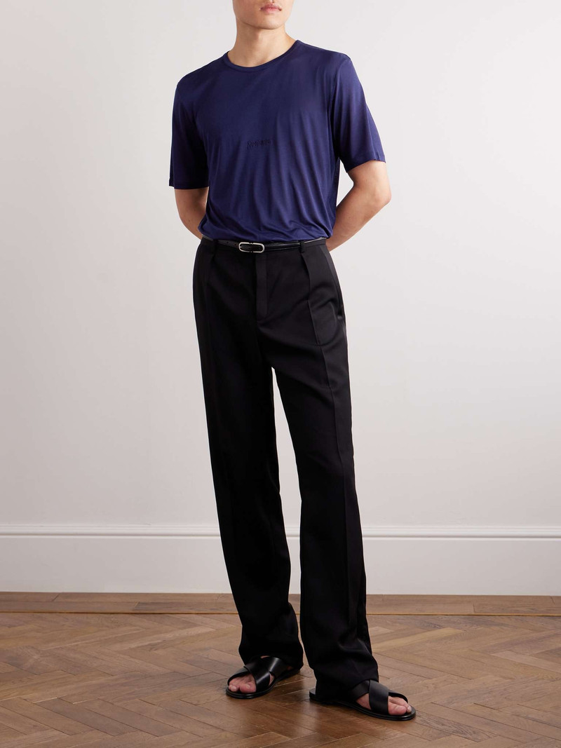 SAINT LAURENT Logo-Embroidered Jersey T-Shirt outlook