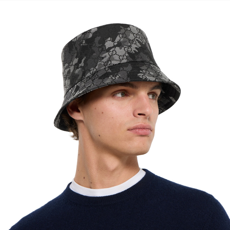 GG marbled canvas bucket hat 3