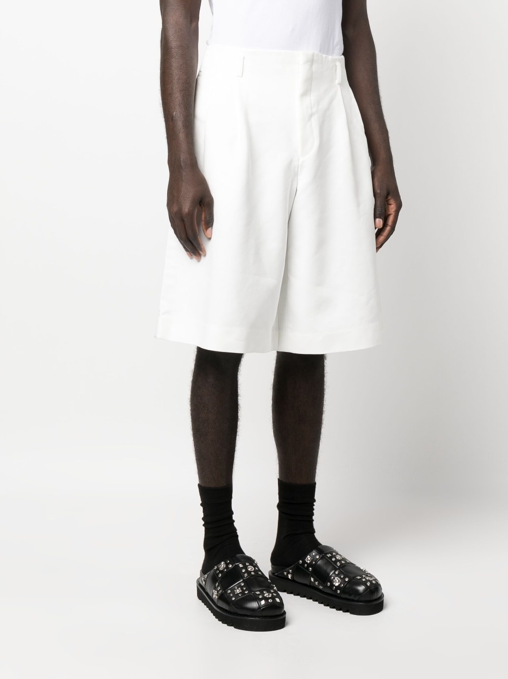 wide-leg tailored shorts - 3