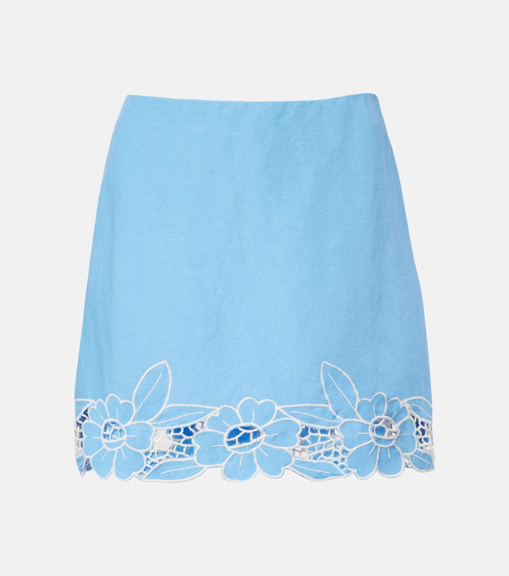 Nancye cutout linen-blend miniskirt - 1