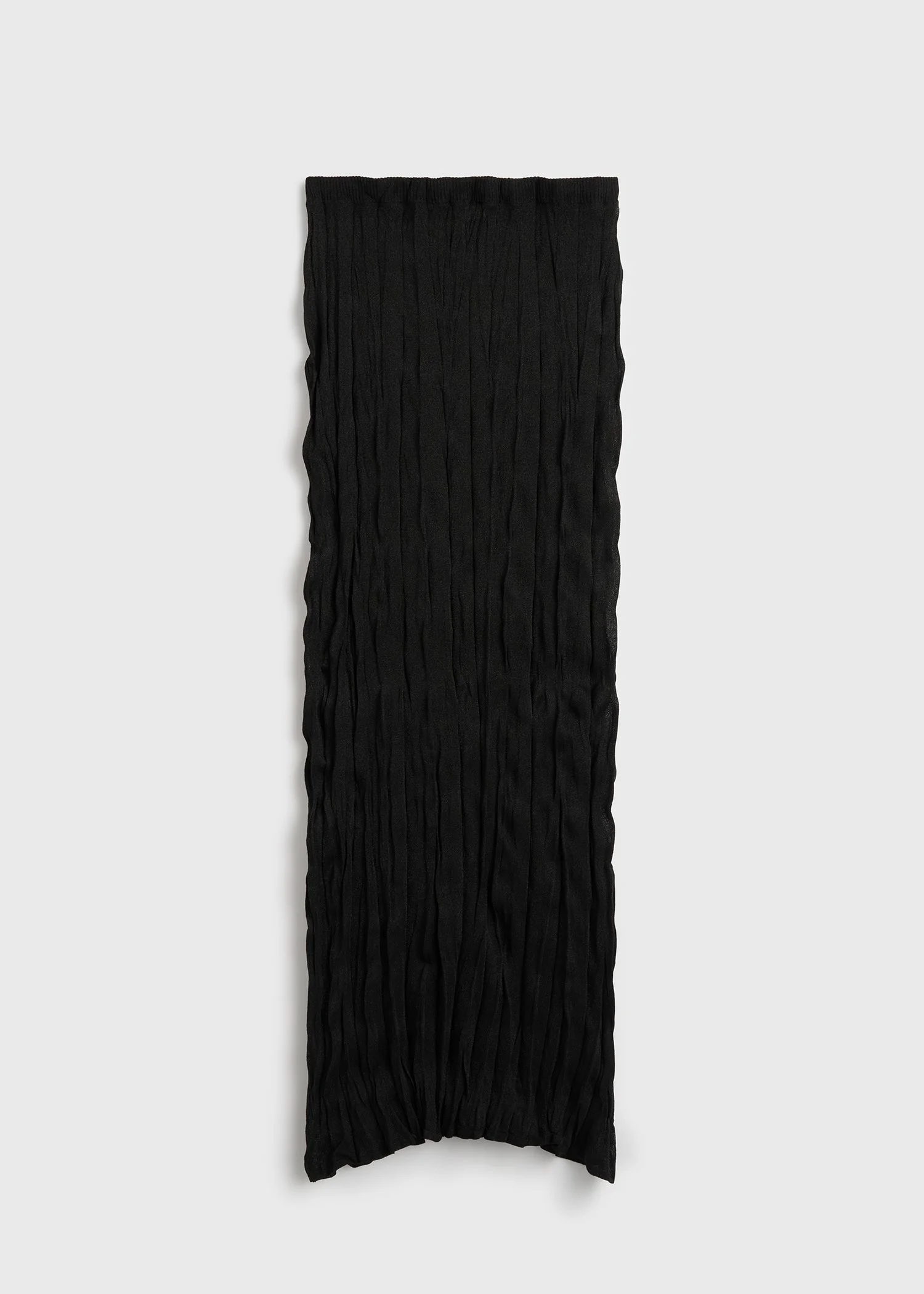 Crinkled knit skirt black - 1