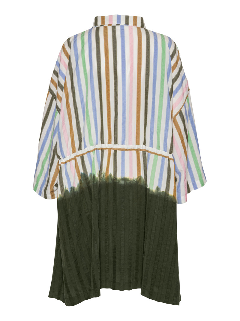 GATHER DRESS - DIPDYE STRIPES 3