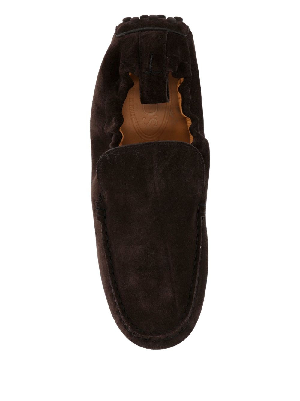 pebble-textured suede loafers - 2