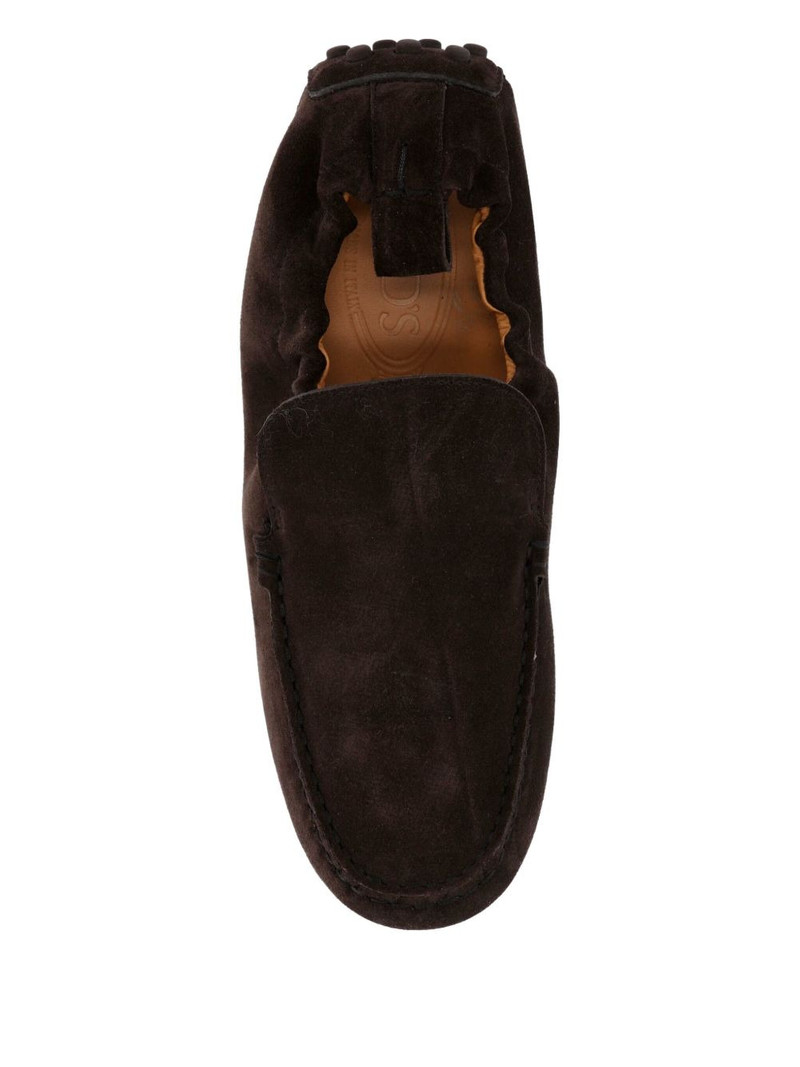 Tod's pebble-textured suede loafers outlook