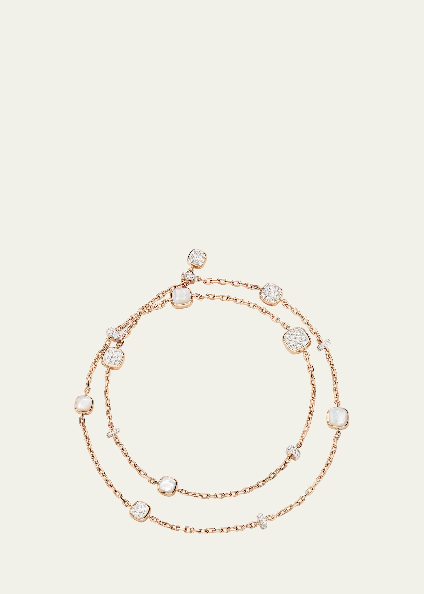 Nudo 18K Rose Gold Diamond and Mother of Pearl Long Necklace - 1