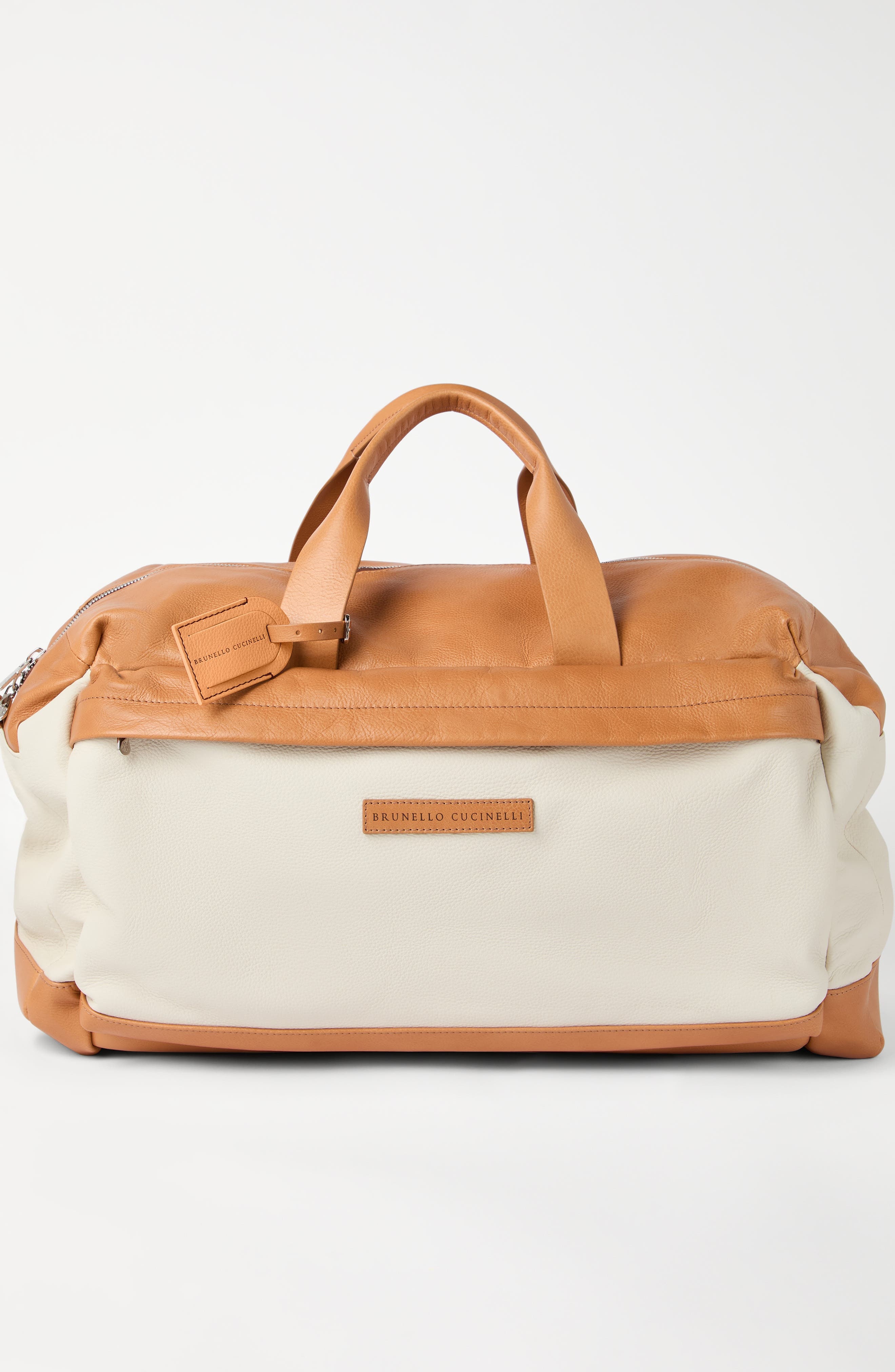 Brunello Cucinelli Grained calfskin active bag in Ivory at Nordstrom - 2