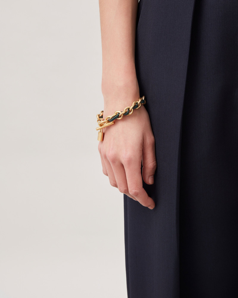 Lily Leather Chain Bracelet
Mulberry Green Leather & Metal 3