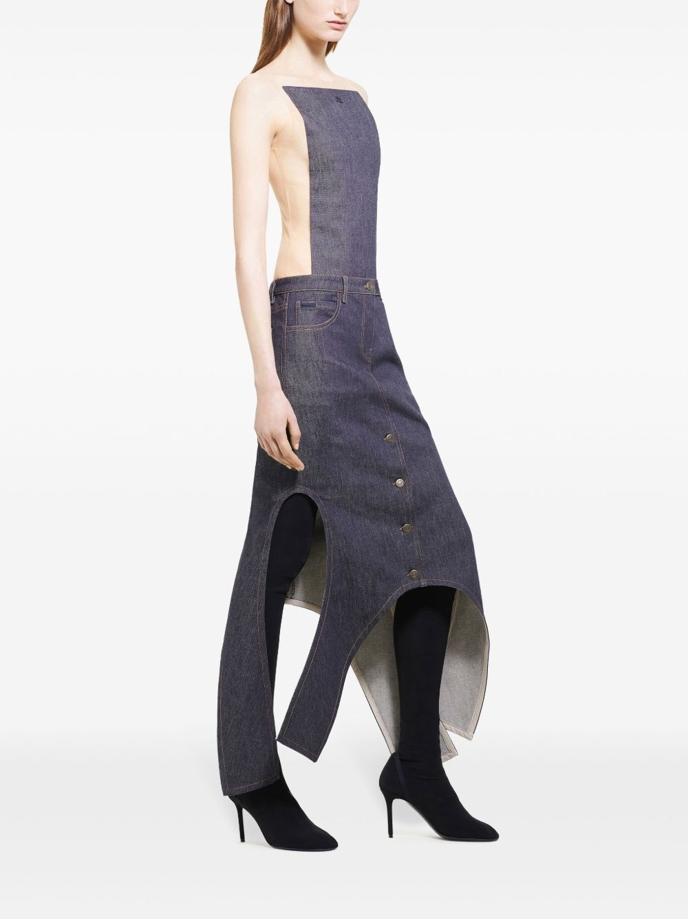 asymmetric-hem skirt - 3