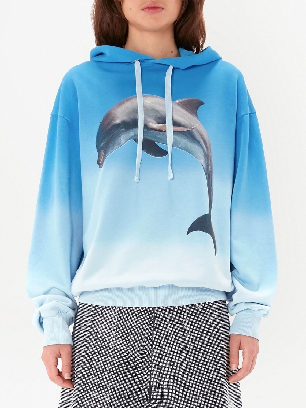 graphic-printed degradé hoodie - 3