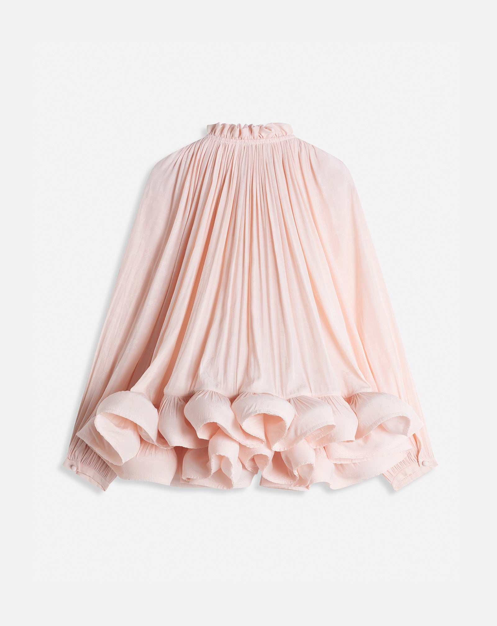 LONG-SLEEVE JACQUARD CHARMEUSE BLOUSE - 2