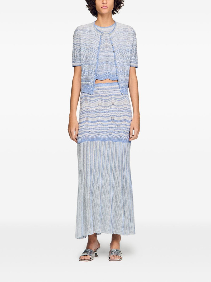 Sandro chevron pleated knitted skirt outlook