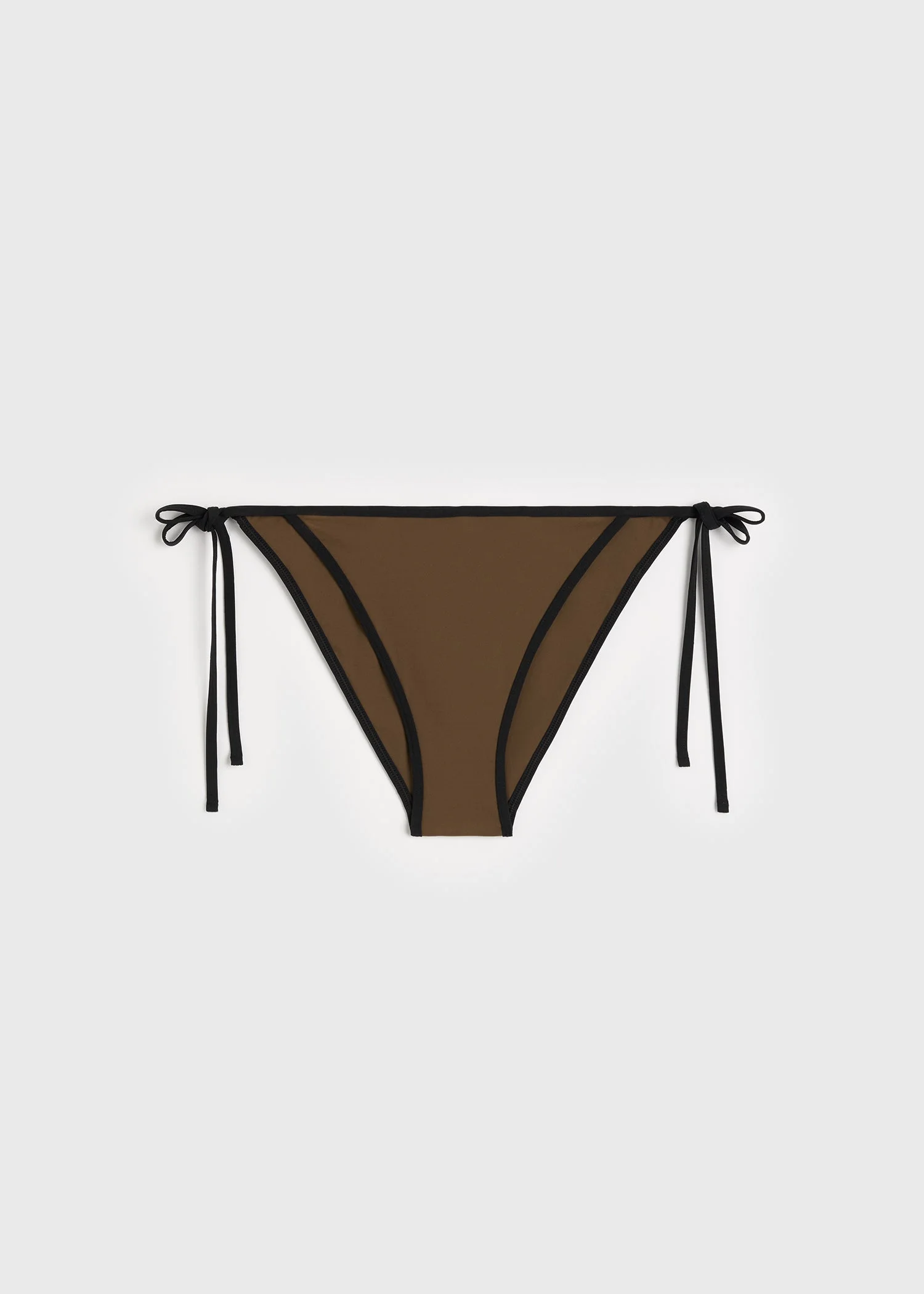 Stripe tie bikini bottoms walnut - 1