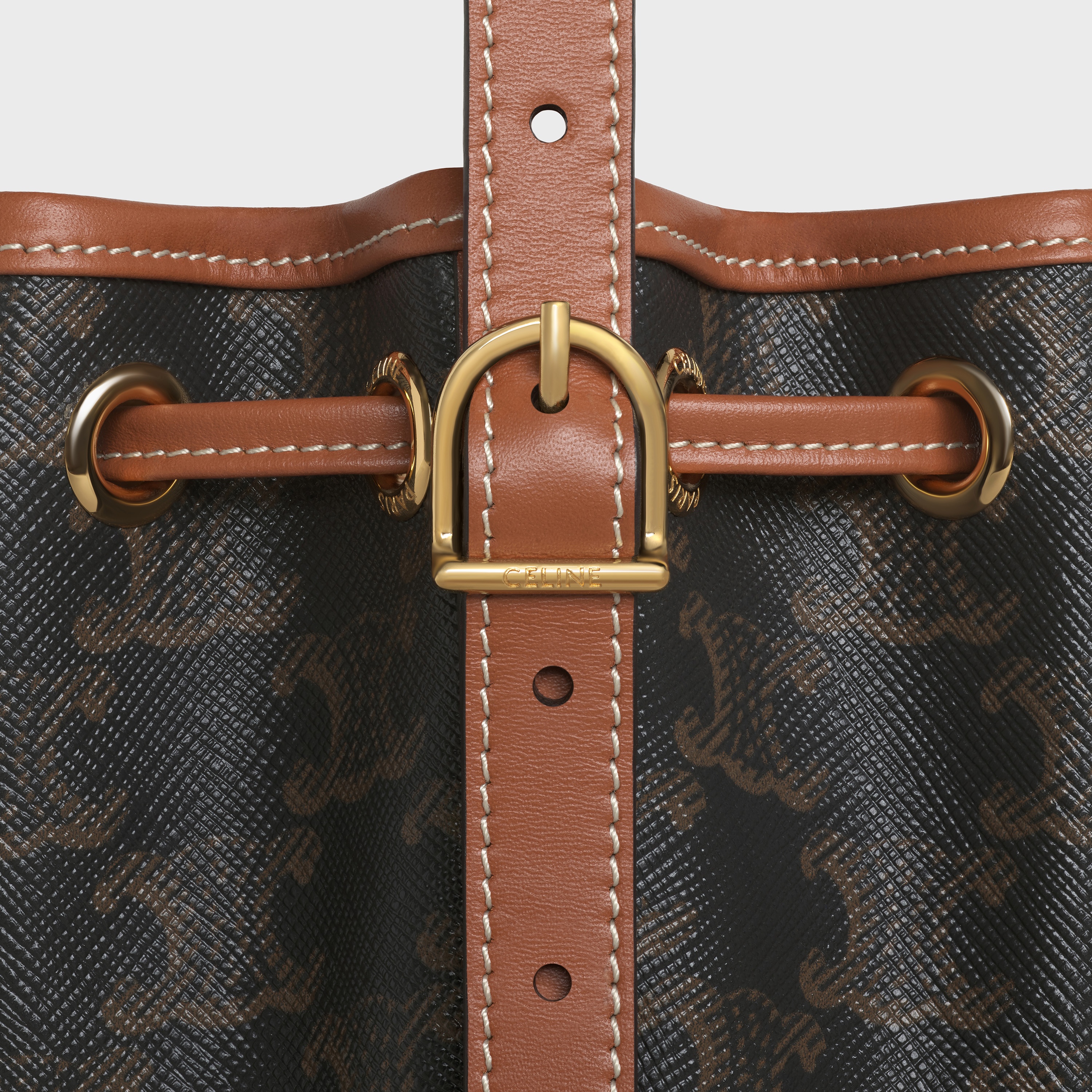 Micro Drawstring in Triomphe Canvas and Calfskin - 4