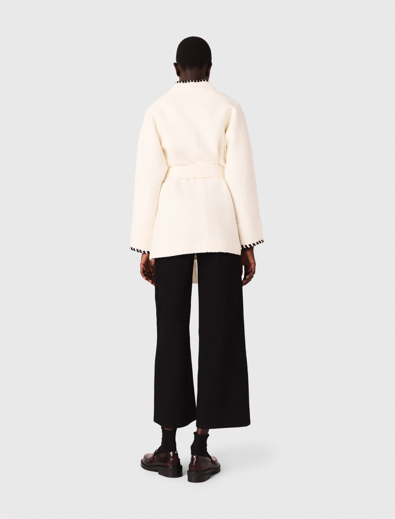 Lined coat with contrasting ribbon 4