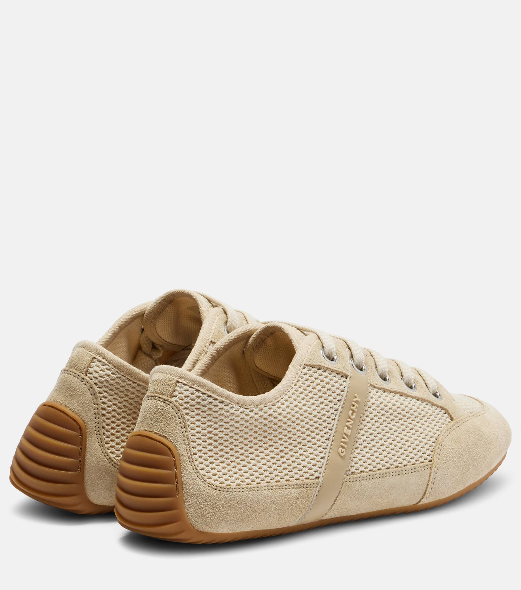 Slim suede-trimmed sneakers - 2