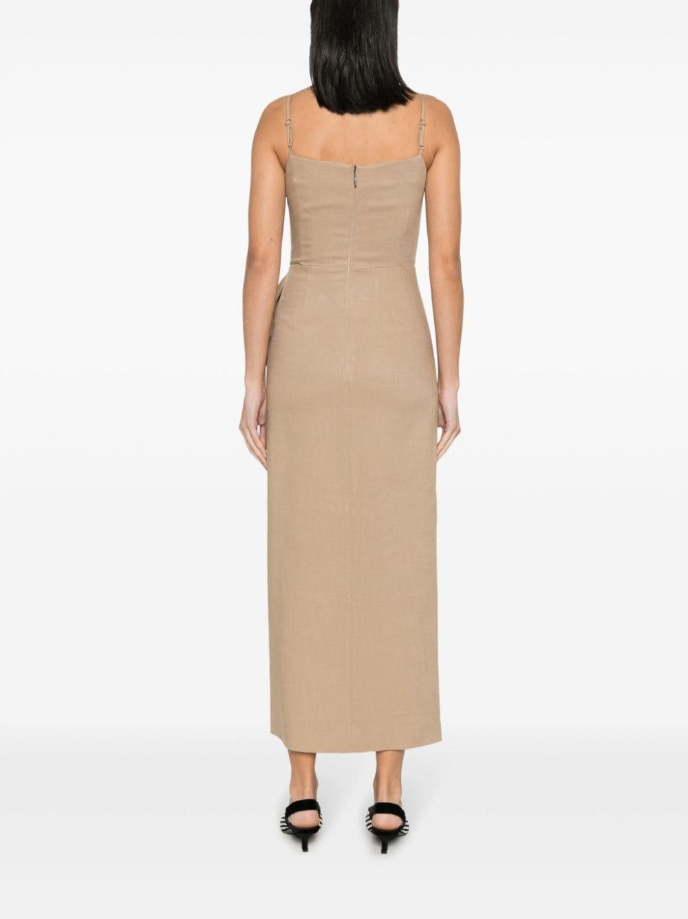 gathered-detail maxi dress - 8