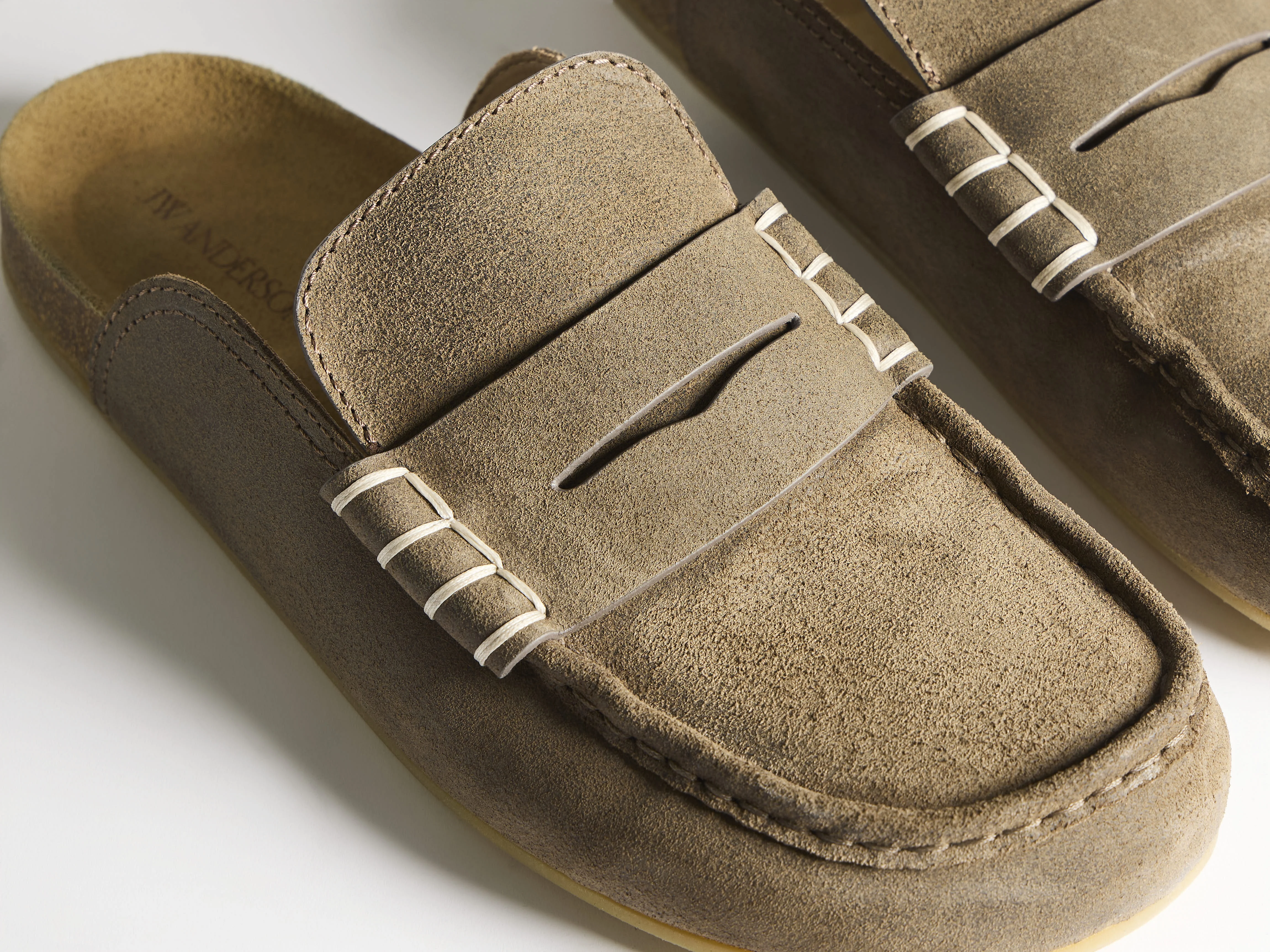 MENS STITCH LOAFER IN DARK TAUPE - 1