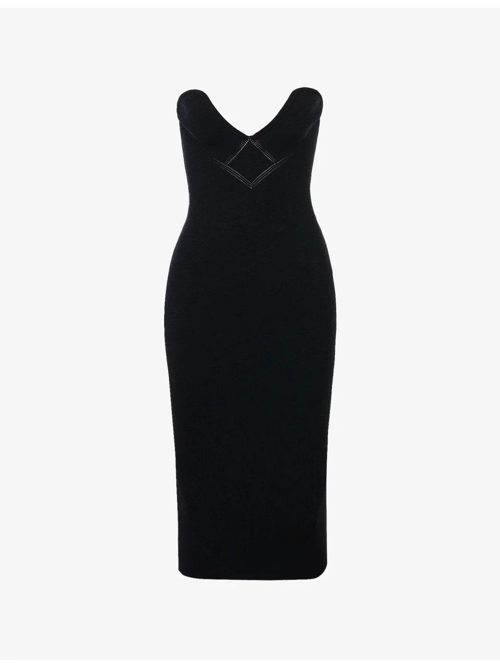 Magdalena Sweetheart-Neck Embroidered Stretch-Knit Midi Dress - 1