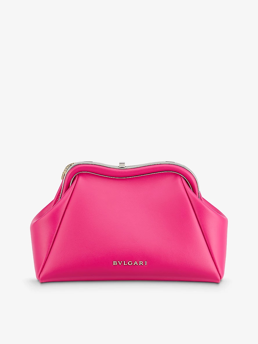 Serpentine leather clutch bag - 3