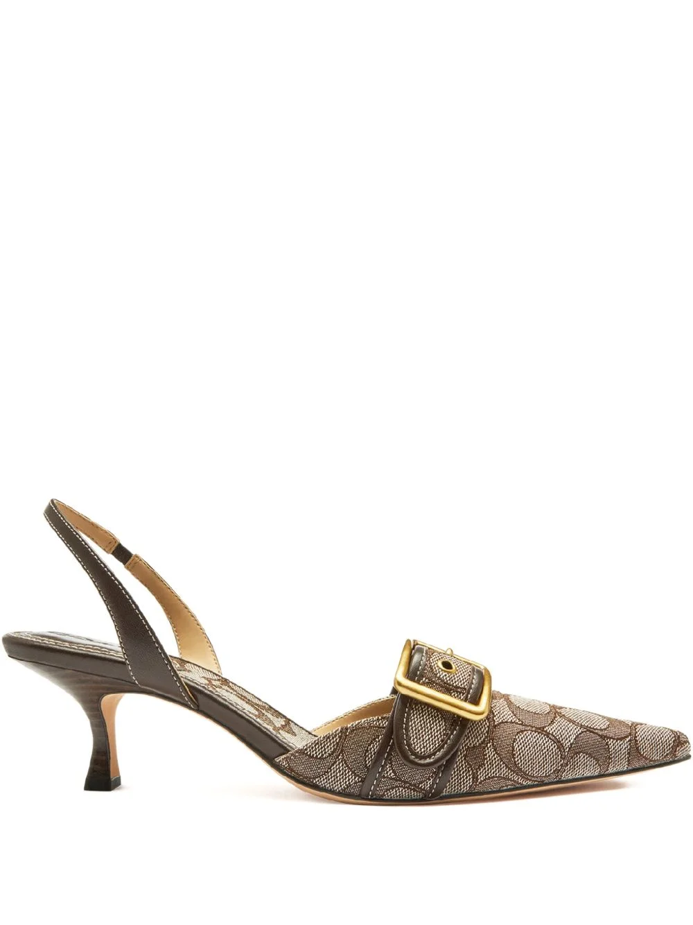 monogram-jacquard slingback sandals - 1