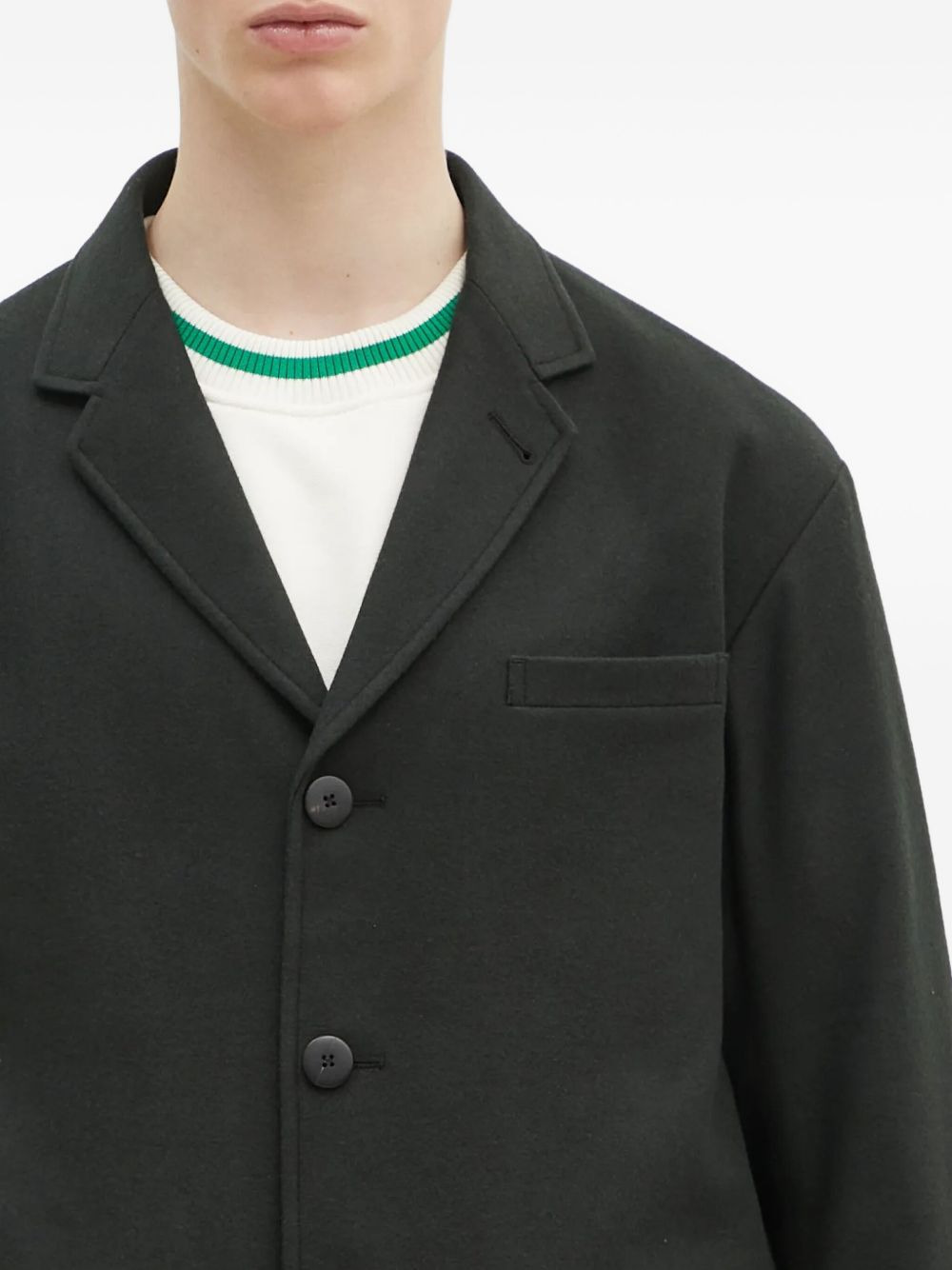 three-button notched-lapel blazer - 5