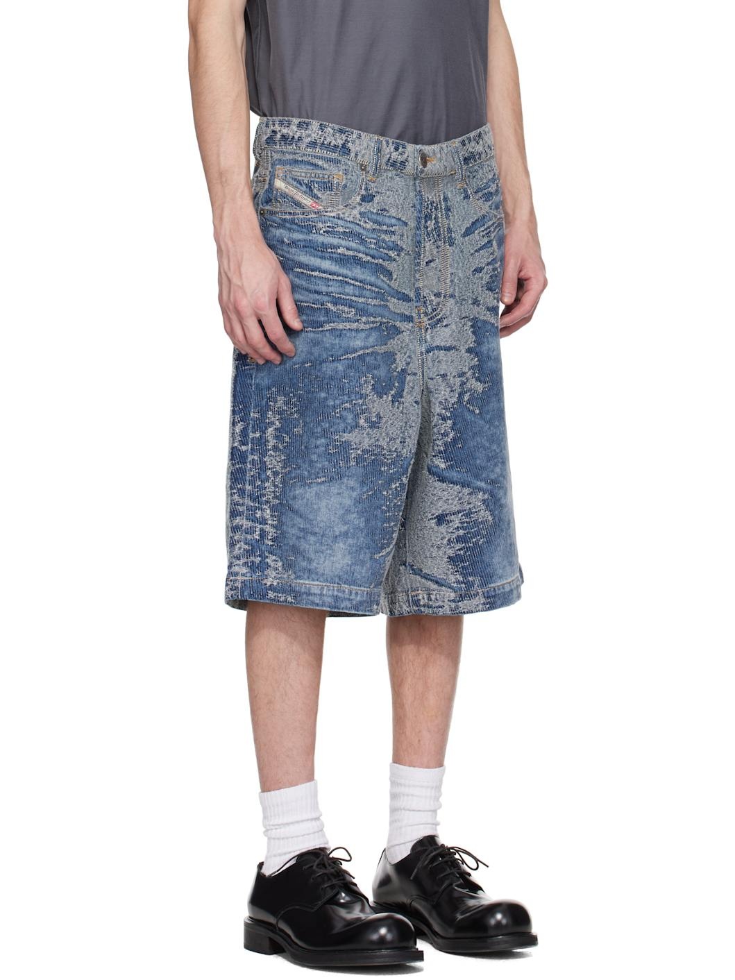 Blue D-Line-Short-S Denim Shorts - 2
