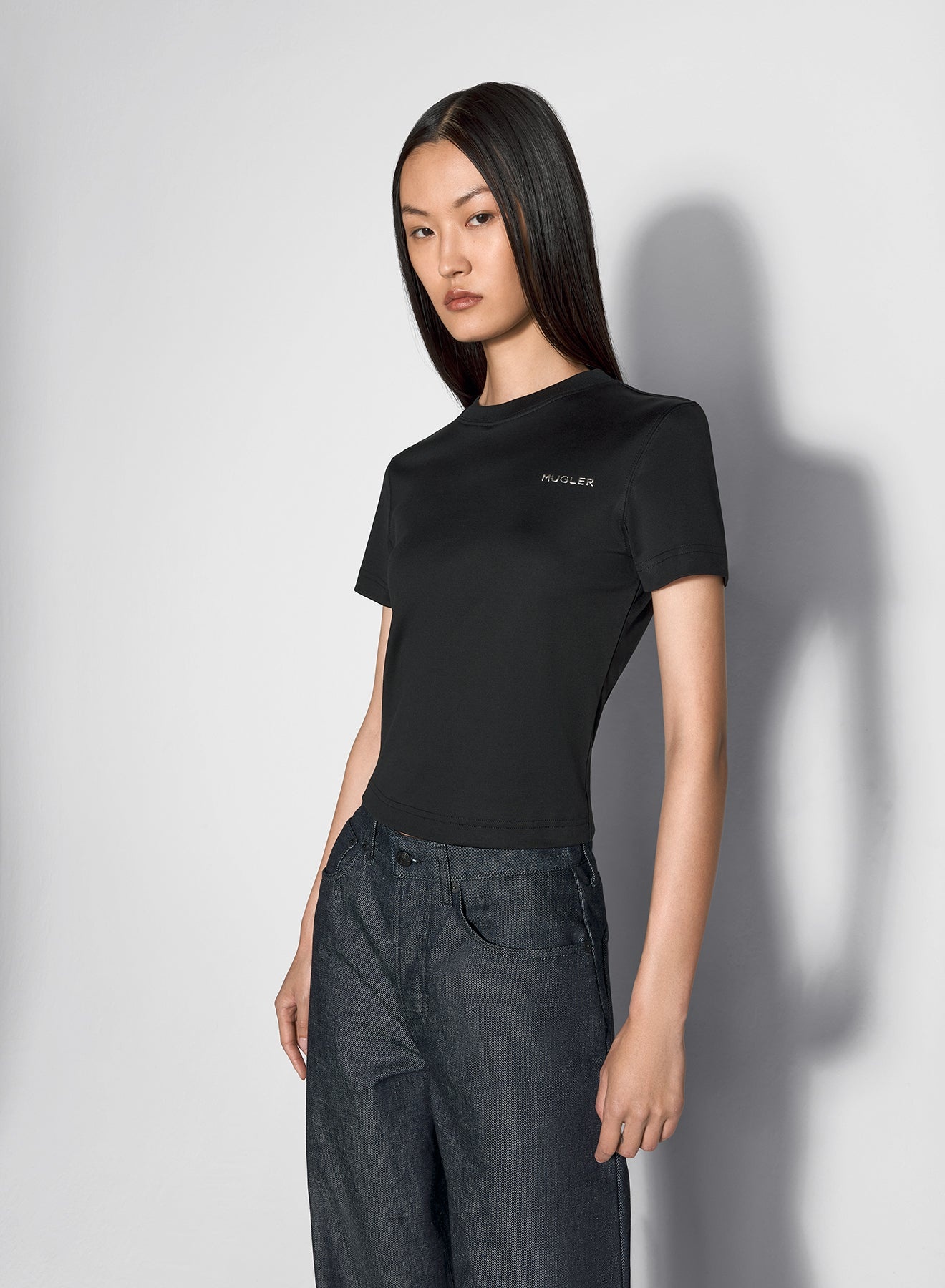 black mugler signature logo t-shirt - 1