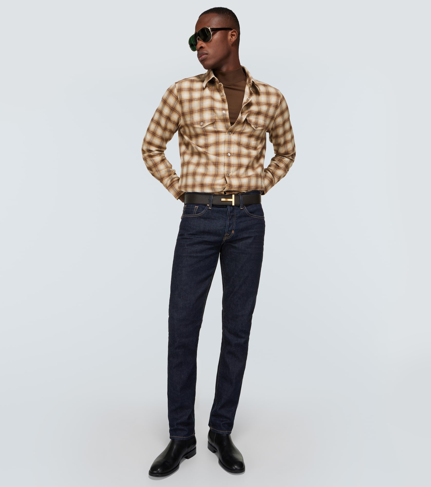 Checked cotton blend Oxford shirt - 2