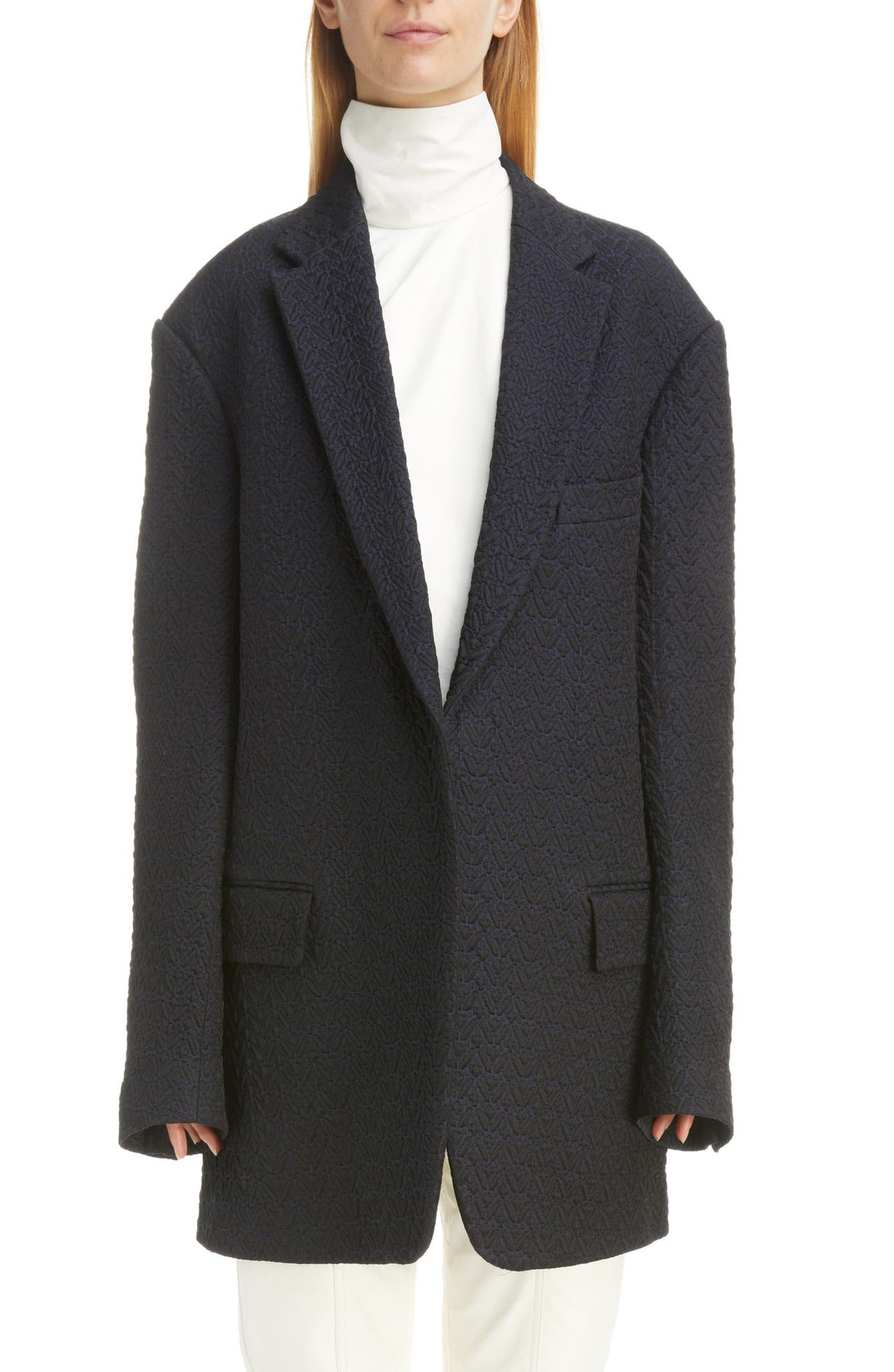 Dries Van Noten Oversize Jacquard Blazer in Black at Nordstrom - 1