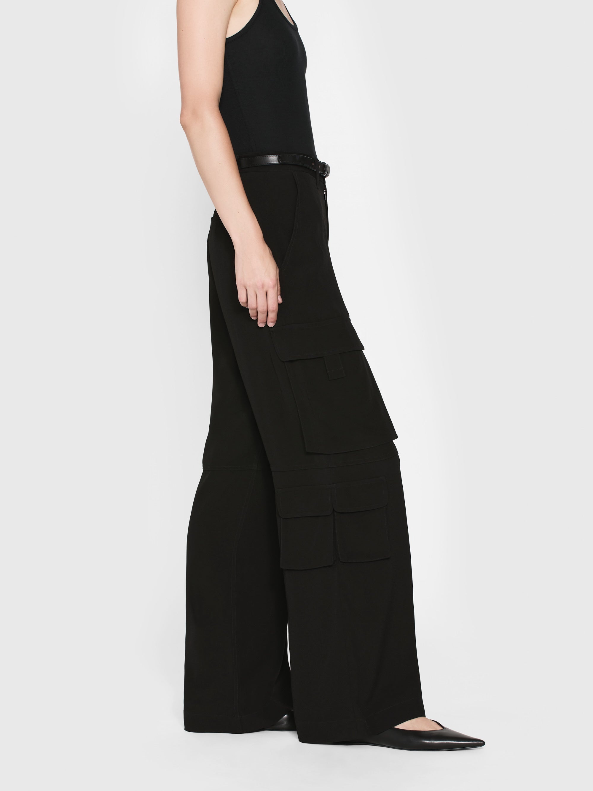 High Rise Utility Cargo in Black - 5
