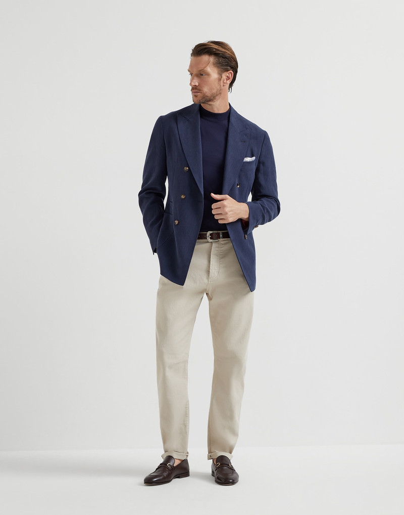 Garment-dyed comfort denim leisure fit five-pocket trousers 4