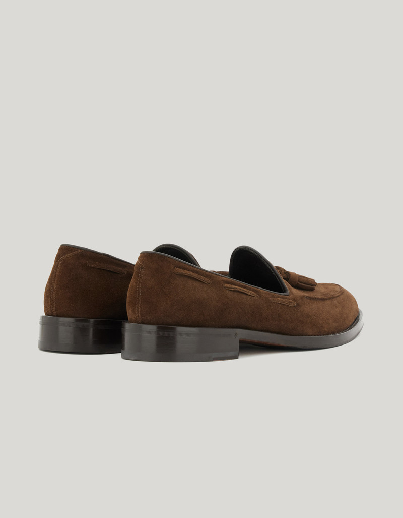Canali BROWN SUEDE LOAFERS WITH BOW WITH LEATHER AND RUBBER SOLE outlook