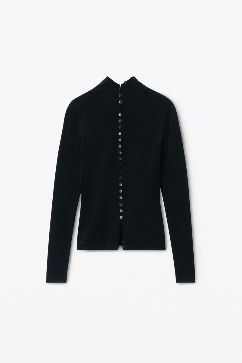 Long-Sleeve High-Neck Cardigan 1