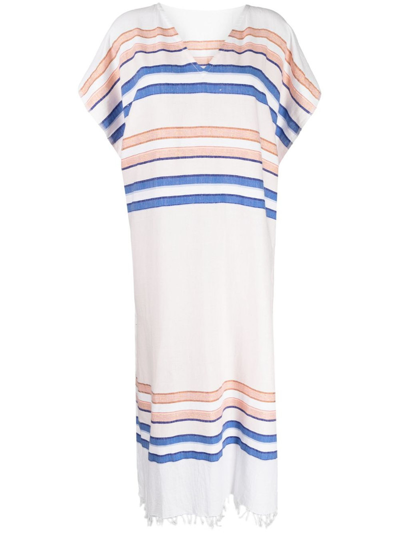 horizontal-stripe print kaftan dress 1