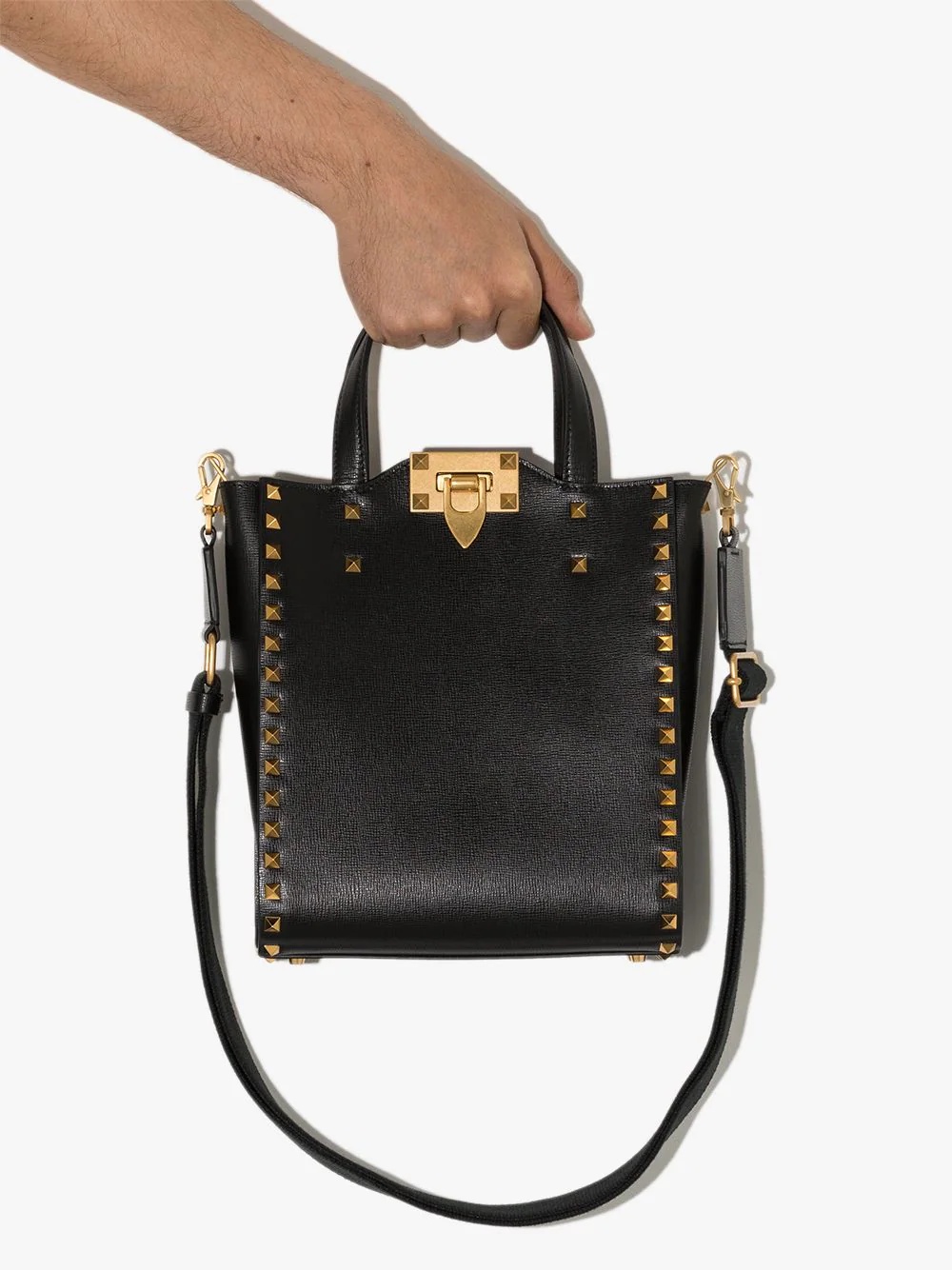 small Rockstud tote bag - 4