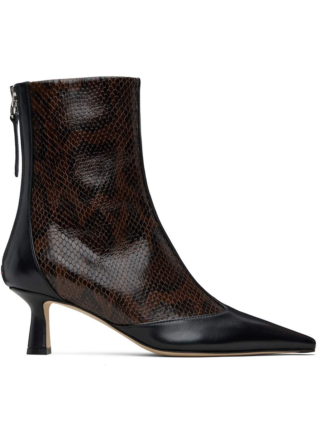 Brown & Black Sila Dual-Toned Boots - 1