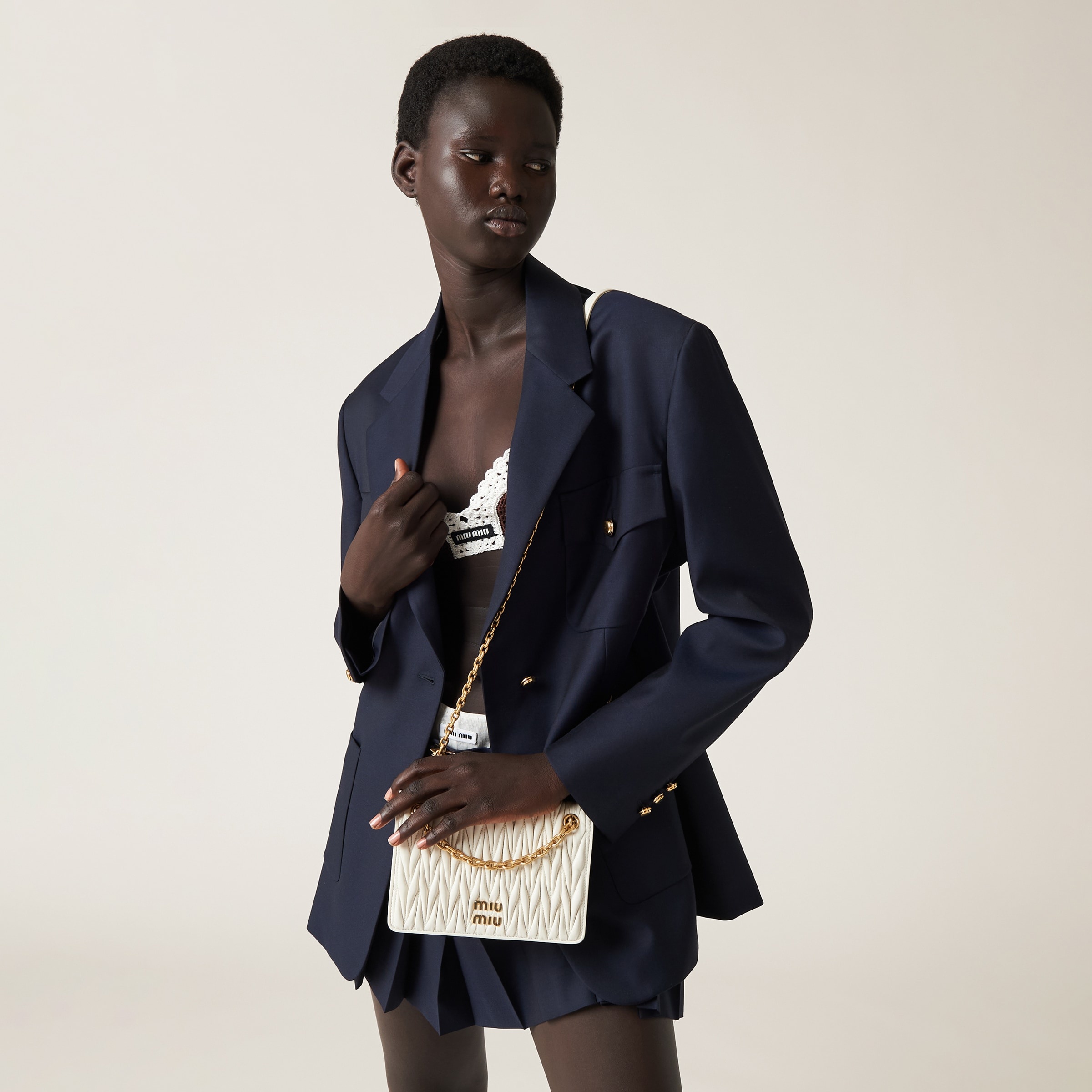 【MIU MIU】NAPPA LEATHER MINI BAG Miu Miu Matelassé nappa leather mini-bag | REVERSIBLE