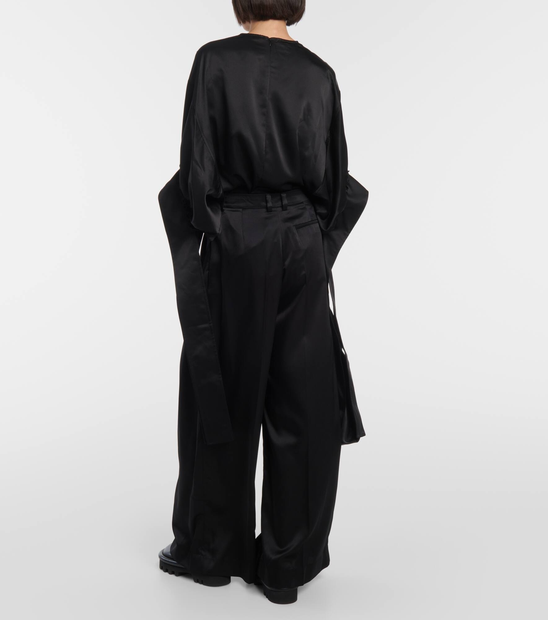 Twill wide-leg pants - 3