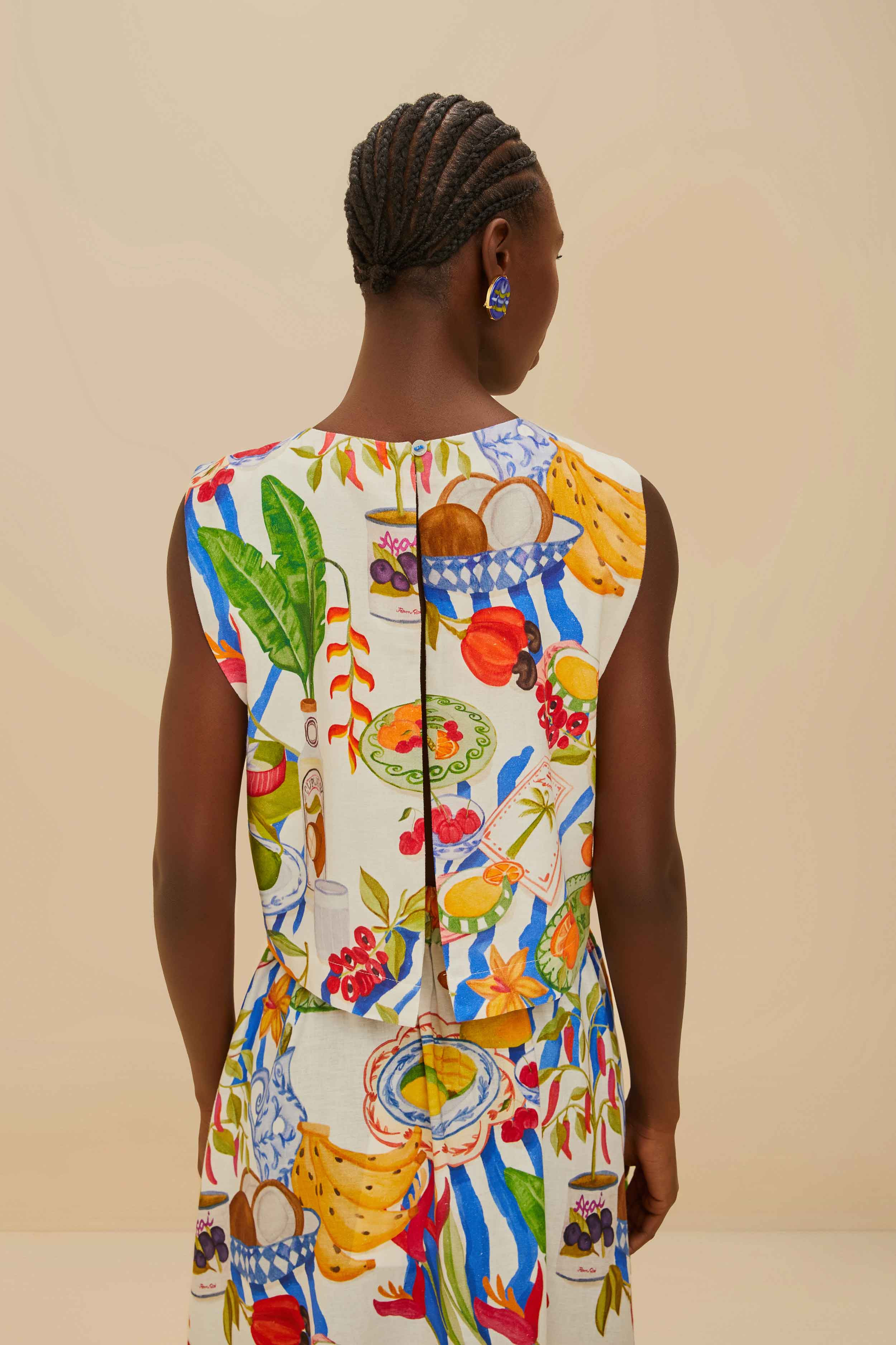 Off-White Fresh Table Lenzing™ Ecovero™ Euroflax™ Blouse - 4