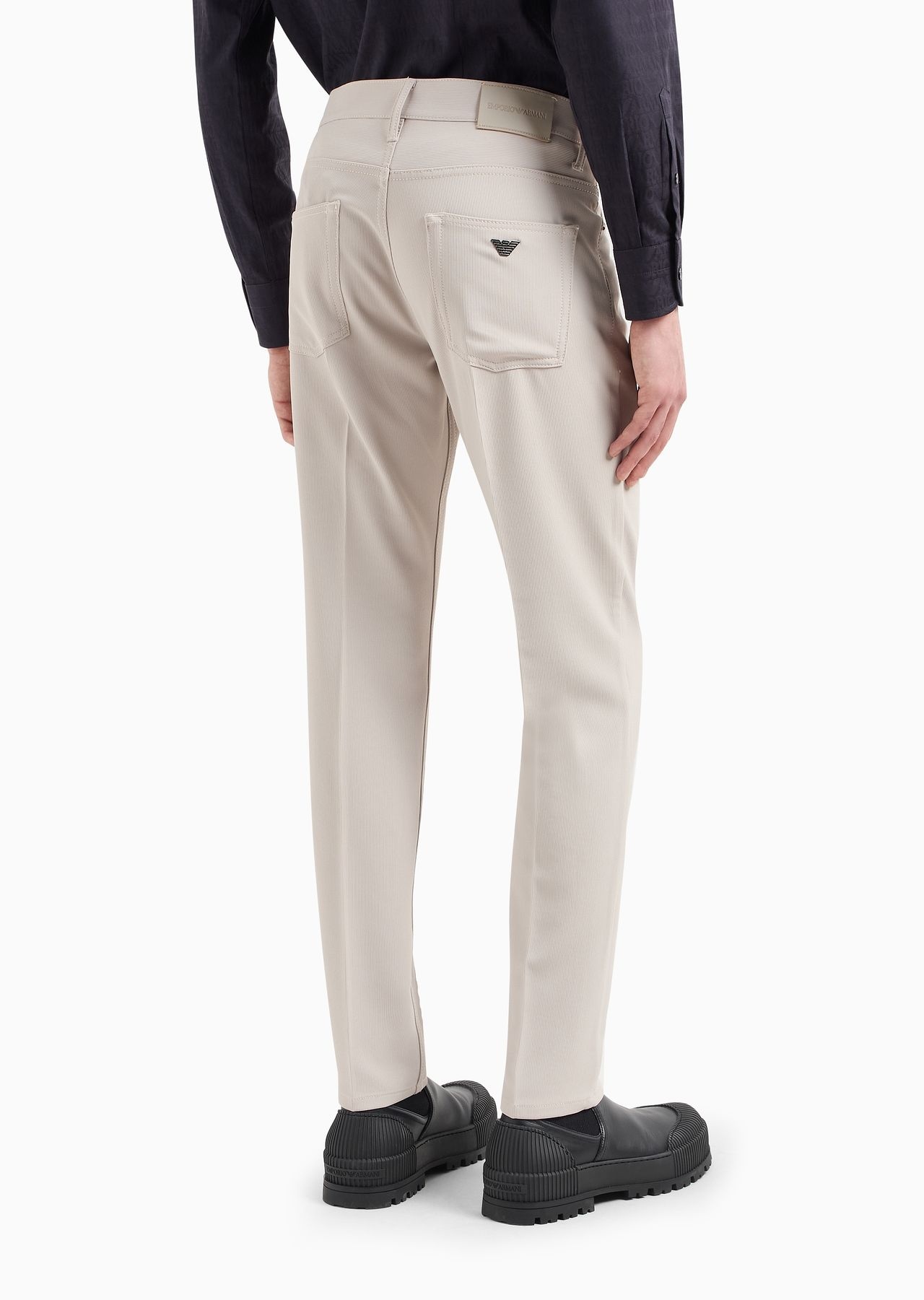 J05 Slim-fit five-pocket trousers in canneté fabric - 3