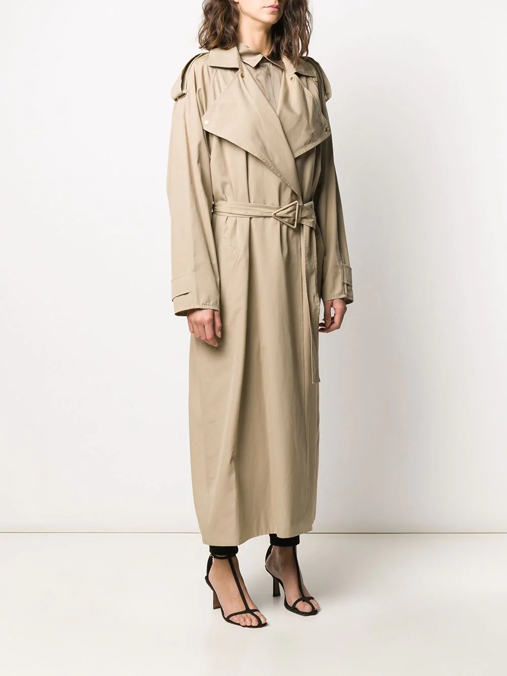 belted oversized trench coat - 3