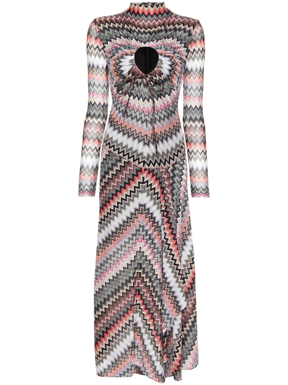 zigzag-woven asymmetric dress - 1