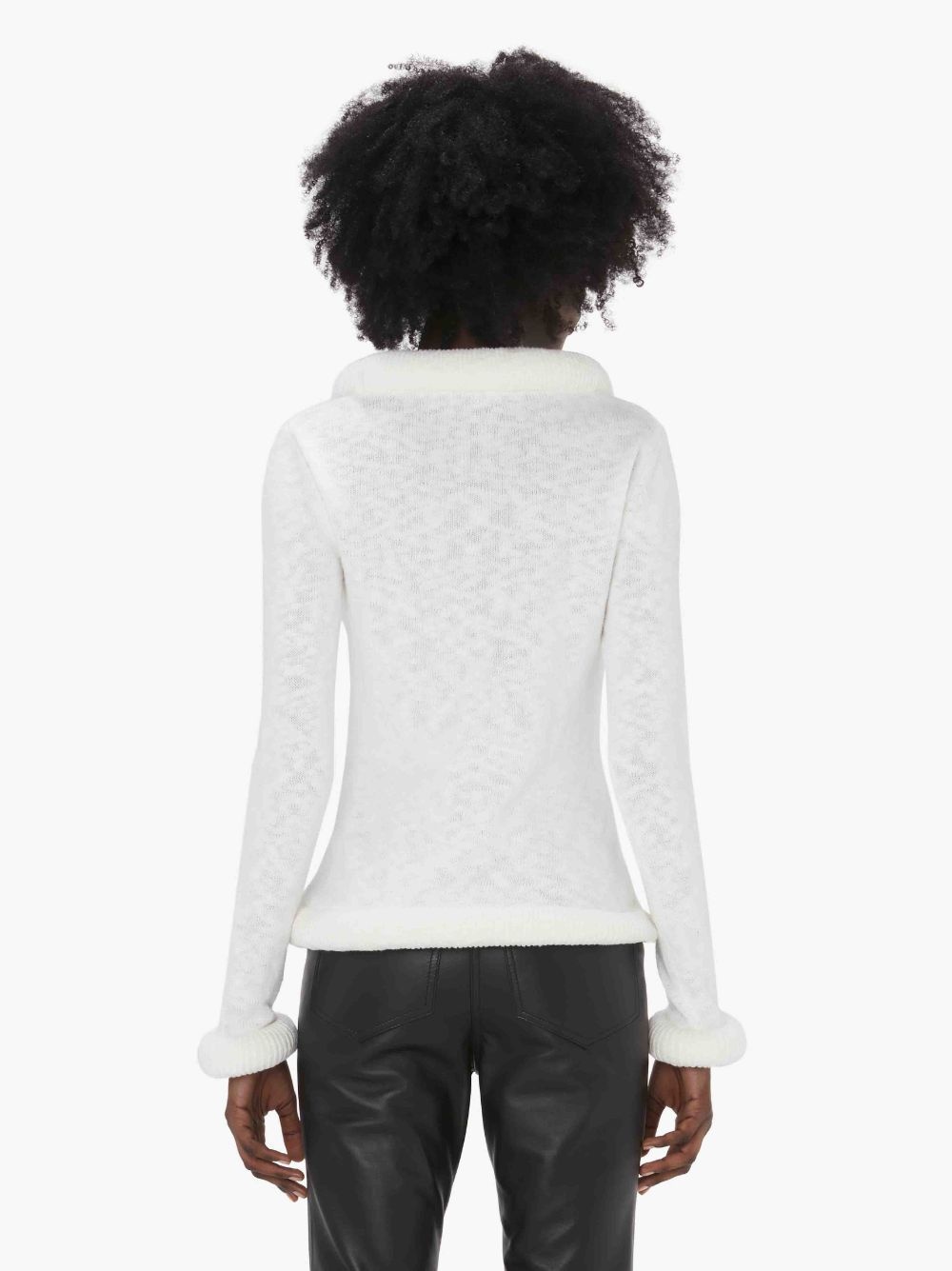 bumper-trim cotton jumper - 3