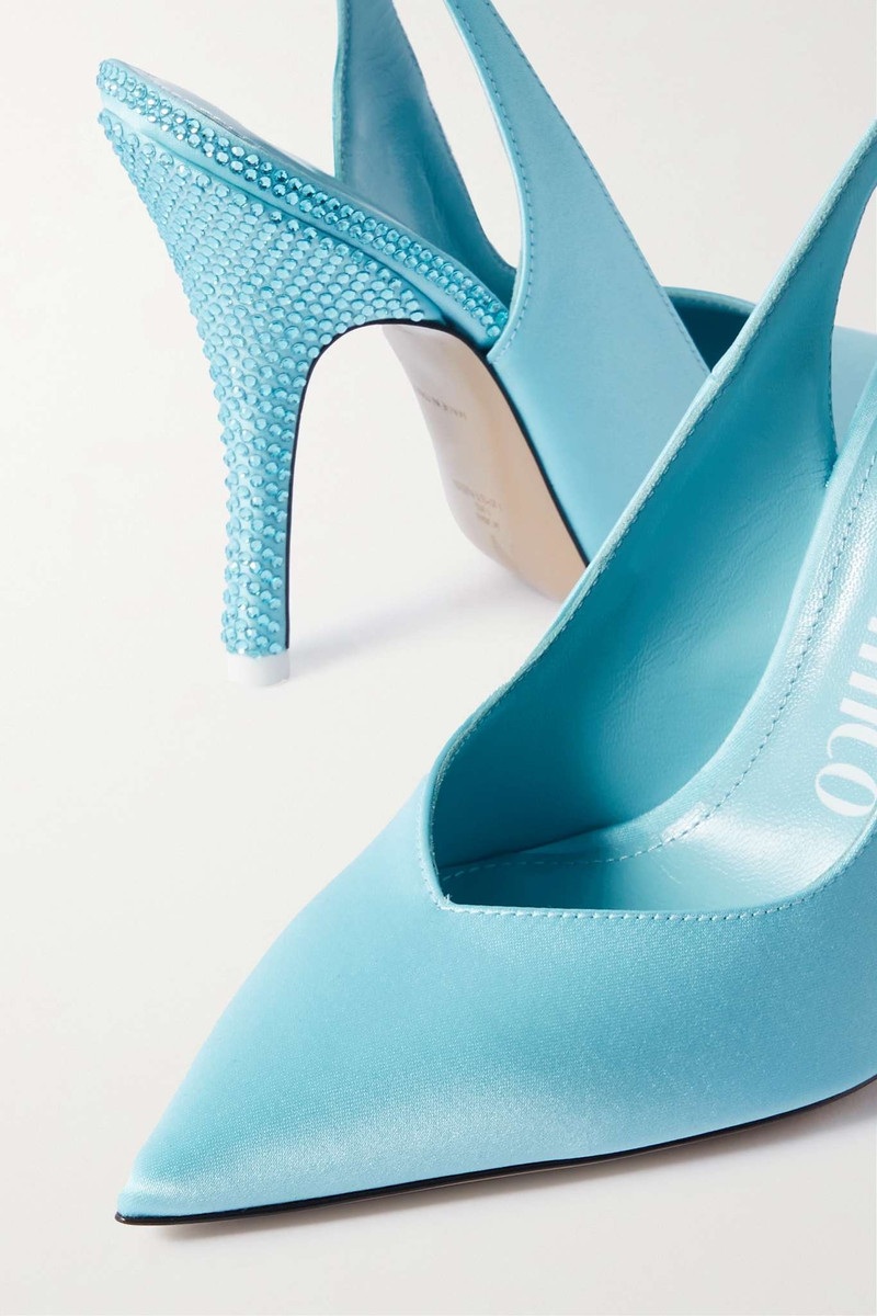 Venus crystal-embellished satin pumps 4